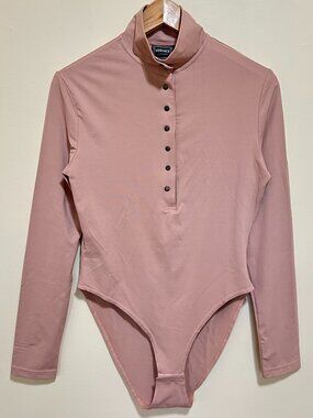 Versace Jeans Couture Long Sleeve Bodysuit Nude